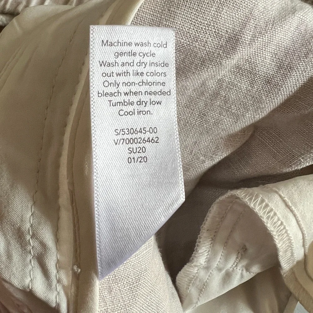 Athleta Womens Shorts Size 12‎ Cabo Tide Linen Shortie Beige Camo